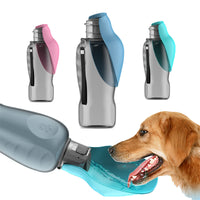 800ml Portable Dog Water Bottle with Foldable Bowl – Leakproof & Travel-Friendly