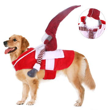 Pet Christmas Riding Costume – Festive Holiday Outfit for Pets