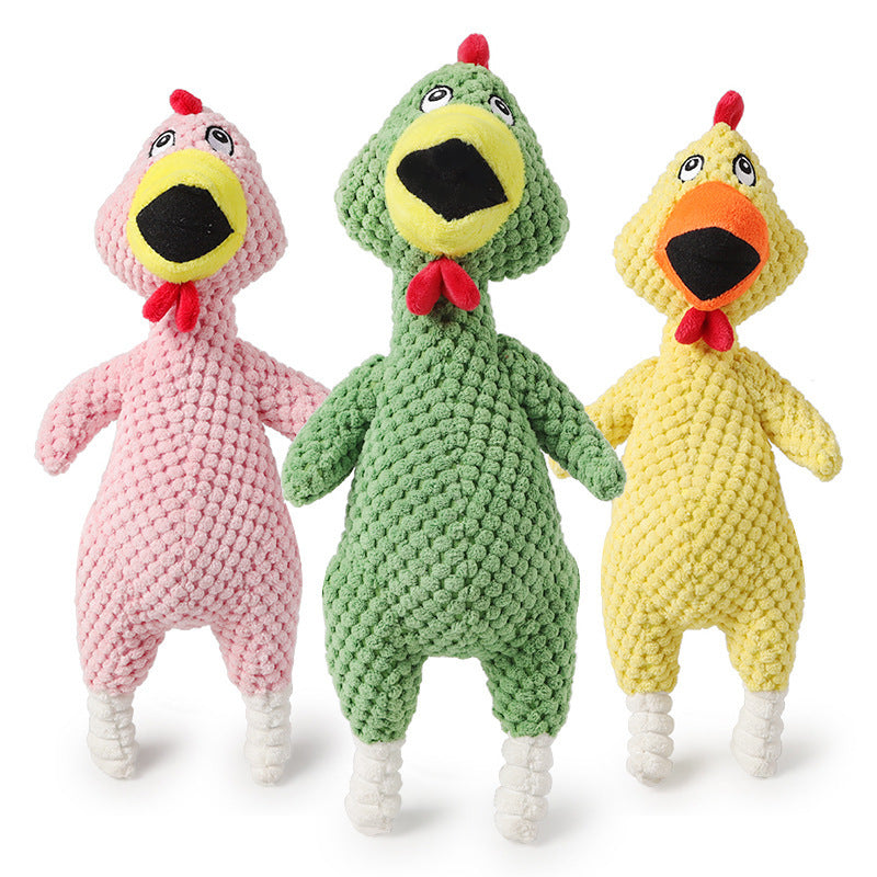 Plush Dog Toy – Squeaky Pineapple & Chicken Design