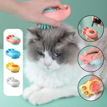 Durable Cat Paw Bath & Grooming Brush – Foaming, Reusable Comb