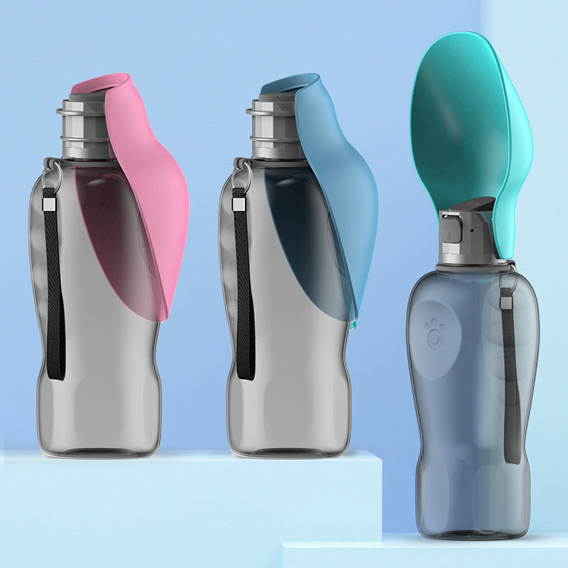 800ml Portable Dog Water Bottle with Foldable Bowl – Leakproof & Travel-Friendly