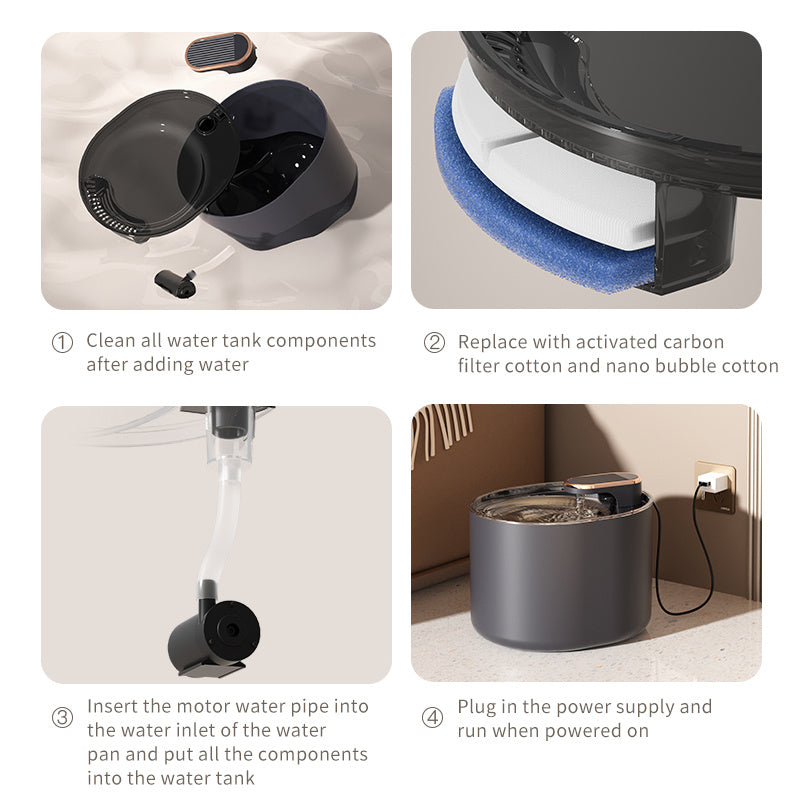 Automatic Cat Water Fountain – Quiet USB Rechargeable Pet Drinking Dispenser