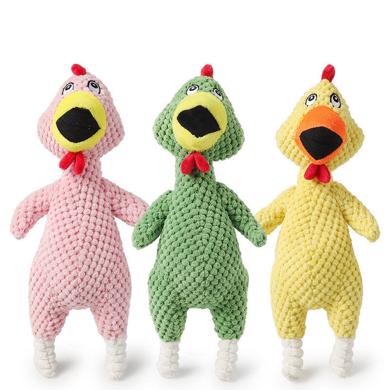Plush Dog Toy – Squeaky Pineapple & Chicken Design