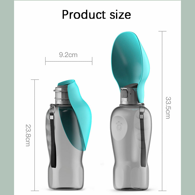 800ml Portable Dog Water Bottle with Foldable Bowl – Leakproof & Travel-Friendly