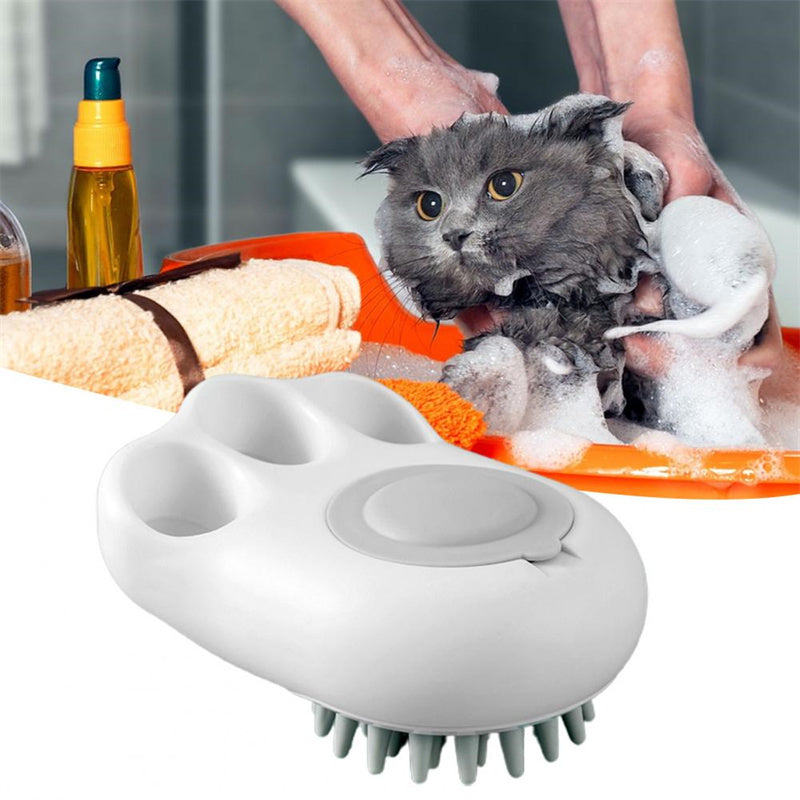 Durable Cat Paw Bath & Grooming Brush – Foaming, Reusable Comb