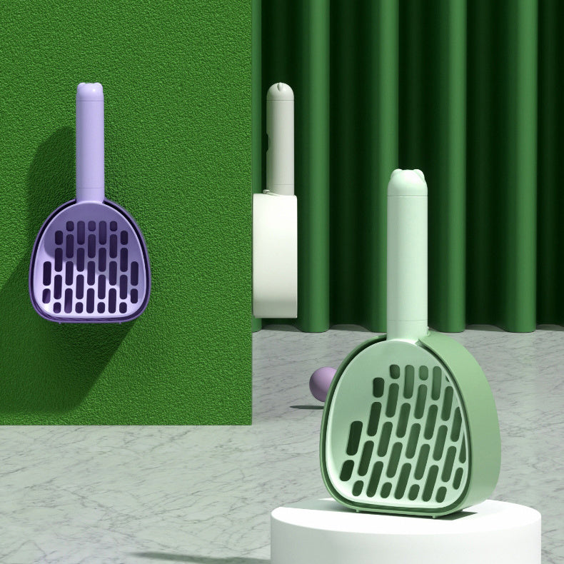 Durable Cat Litter Scoop with Base – Easy Clean Pet Toilet Tool